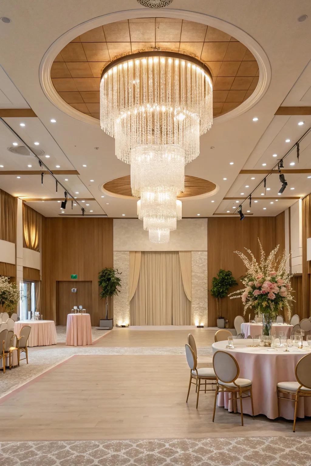 Soft hues create a serene and sophisticated atmosphere. 🌸 #ColorPalette #ElegantDesign #BallroomCharm