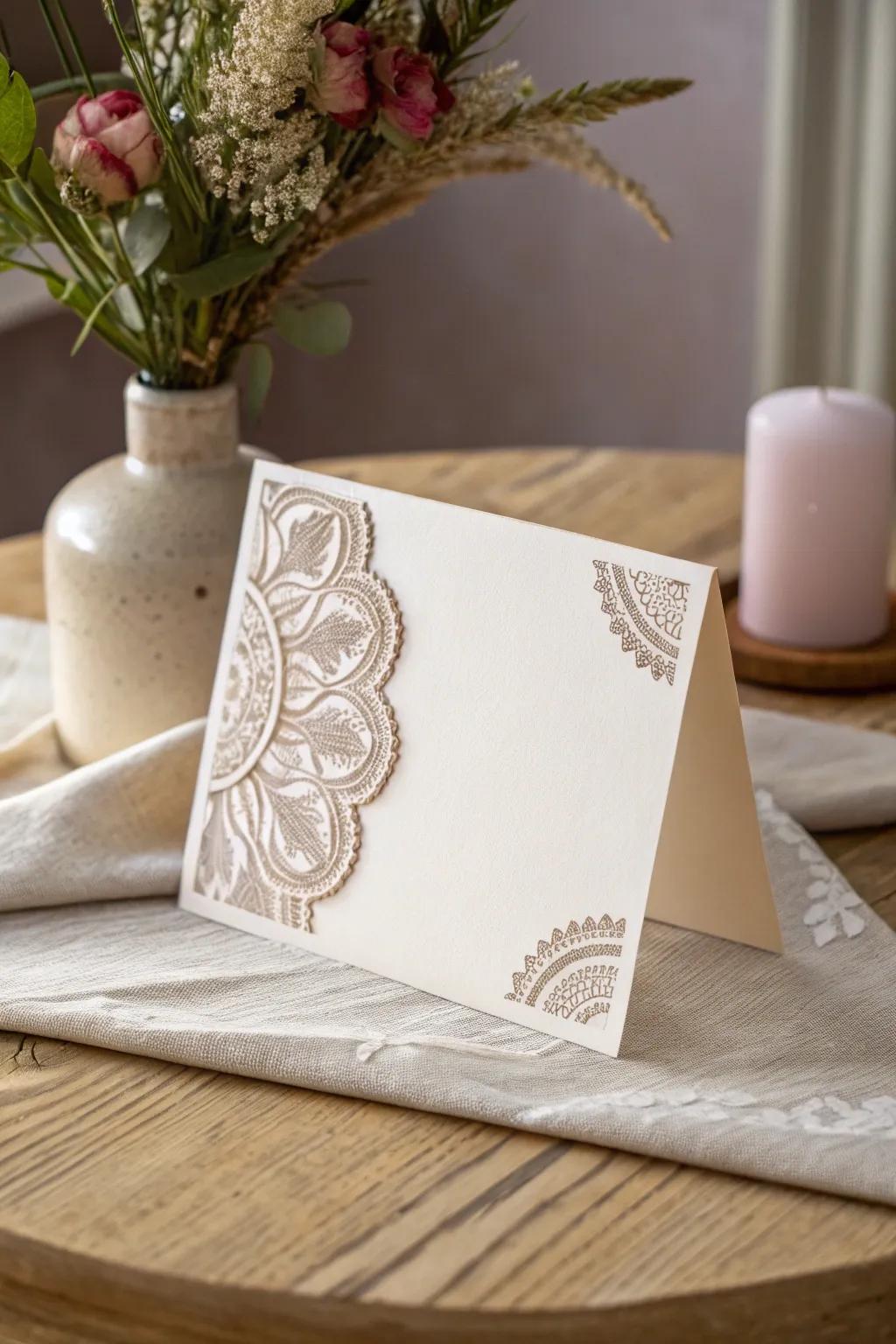 Intricate borders frame your message beautifully, adding a touch of elegance.