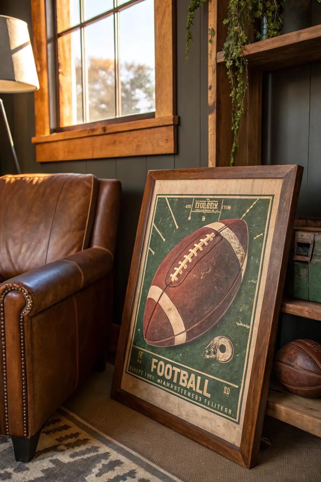Travel back in time with vintage football posters that add character to your decor. 📜 #RetroStyle #HomeInspiration