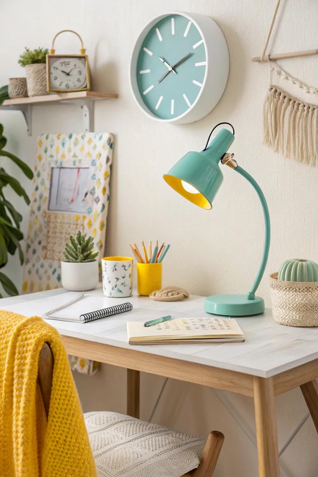 Funky accessories add character and a touch of whimsy to your workspace.