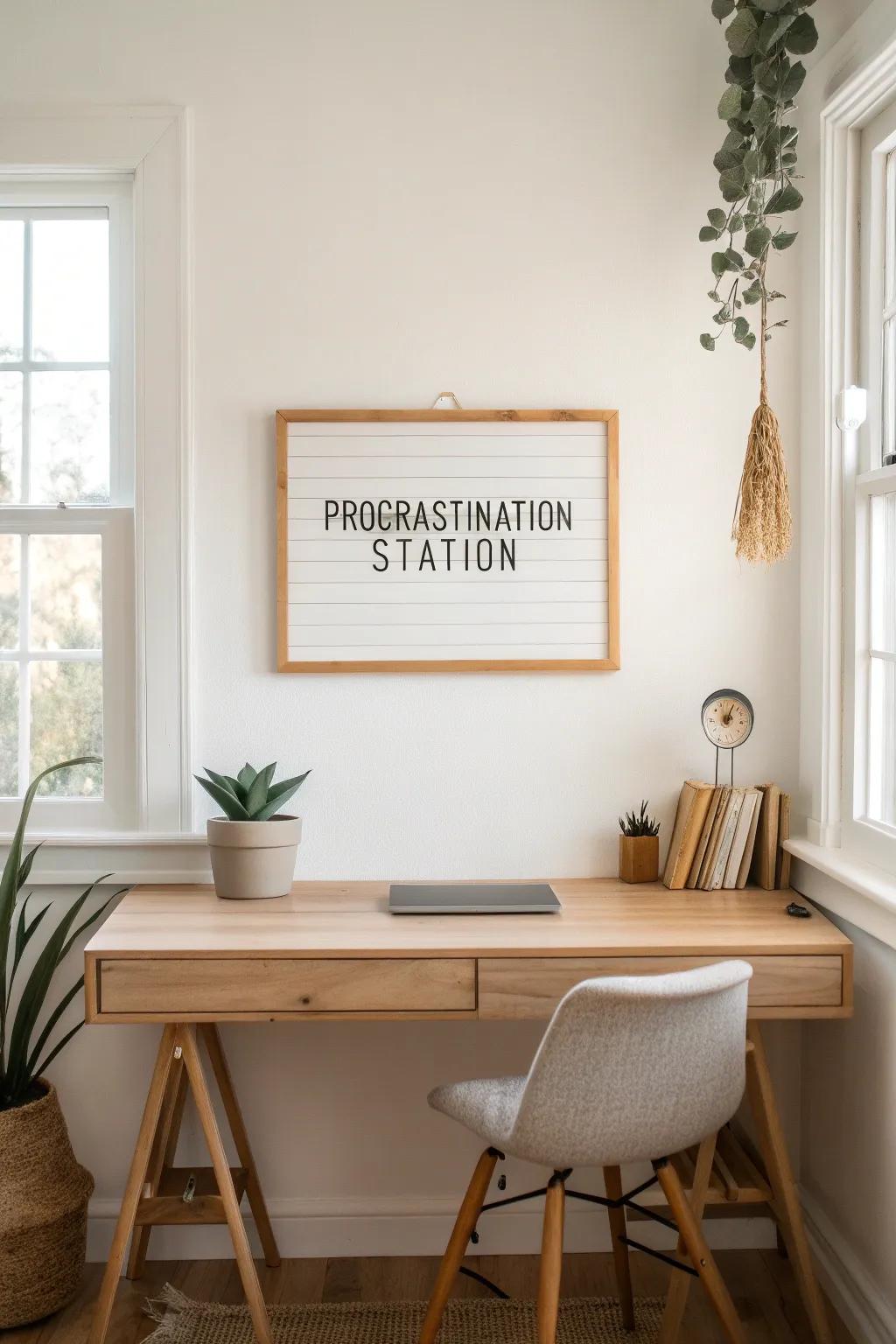 Inject some humor into your workday with clever signage in your home office. 💼 #HomeOffice #WorkFromHome #HumorAtHome