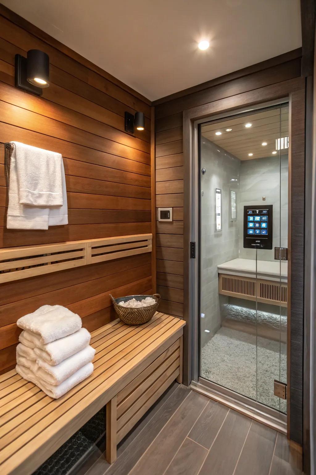 Elevate your sauna time with tech-savvy features for the ultimate relaxation. #SmartHome #TechInspiration