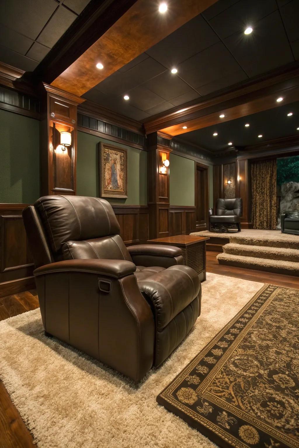 Combine style and comfort with home-like touches that make your theater feel truly inviting.