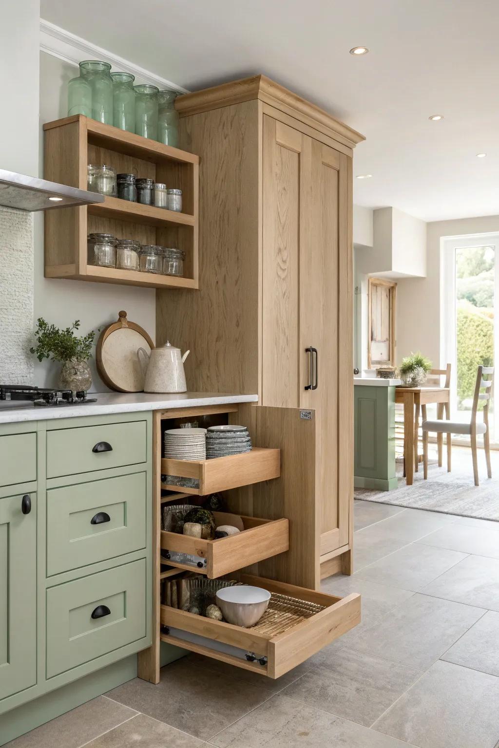 Maximize your kitchen's potential with customized storage solutions for a clutter-free space. 📦