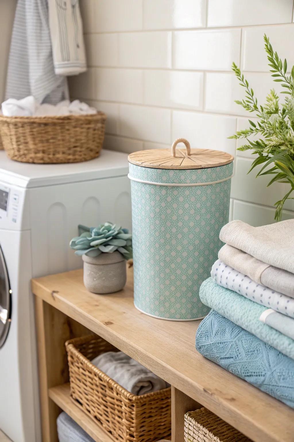 Streamline your laundry routine with a dedicated lint bin. #LaundryLove #HomeOrganization