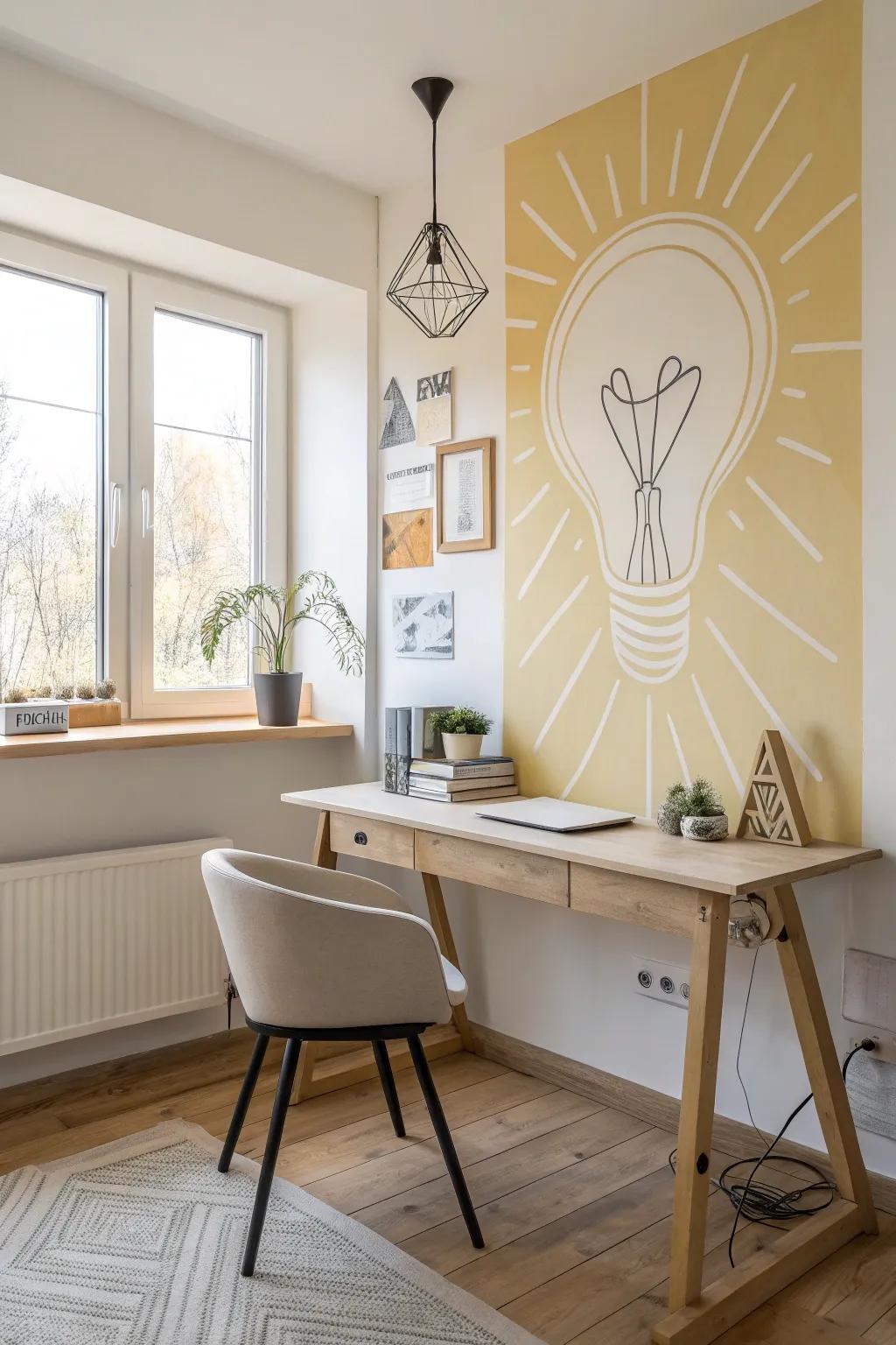 Illuminate your workspace with creativity-themed art that inspires new ideas.
