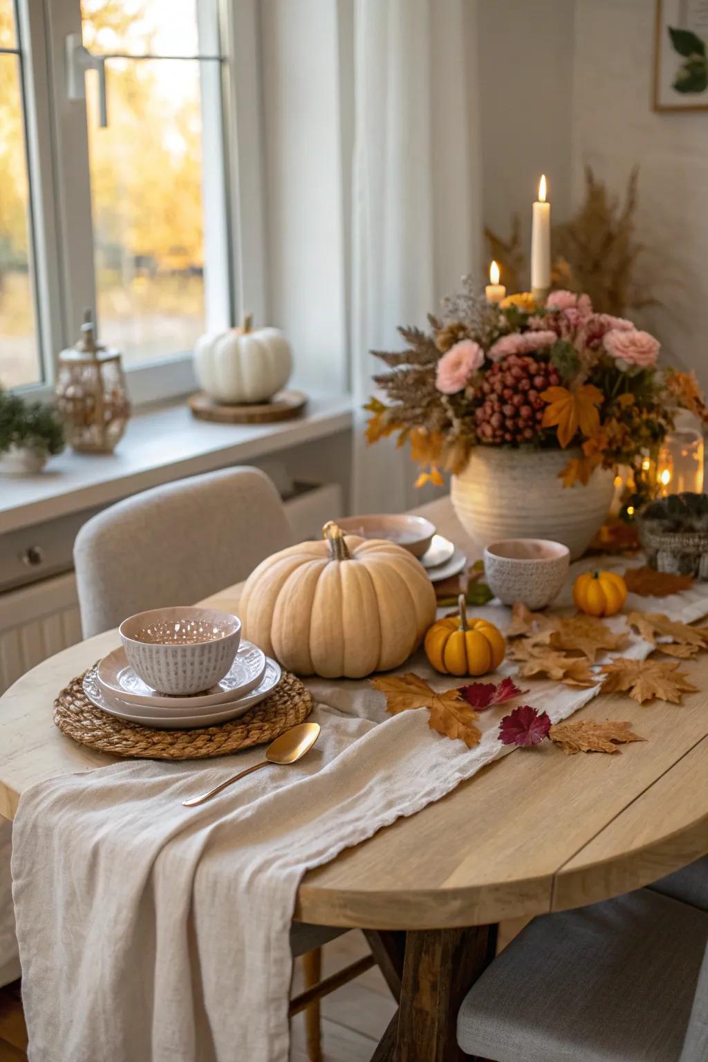 Embrace the seasons with themed table settings. 🍂