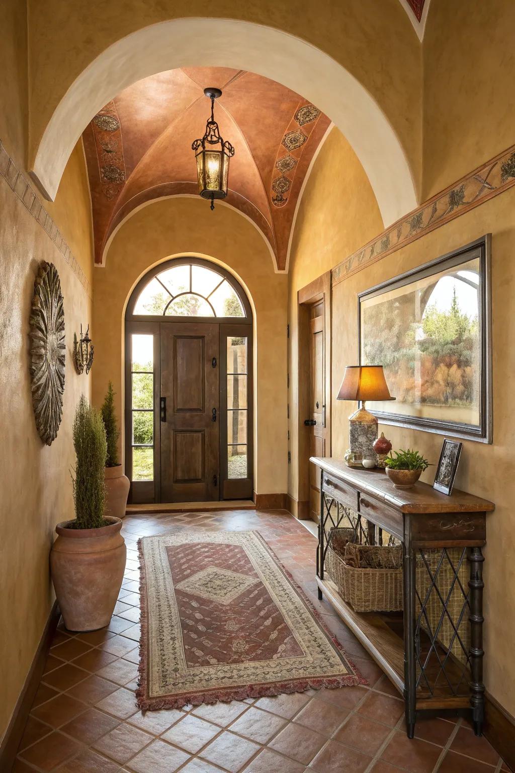 Enhance your entryways with painted arches that elevate the visual height of your space. #EntrywayGoals #HomeStyle