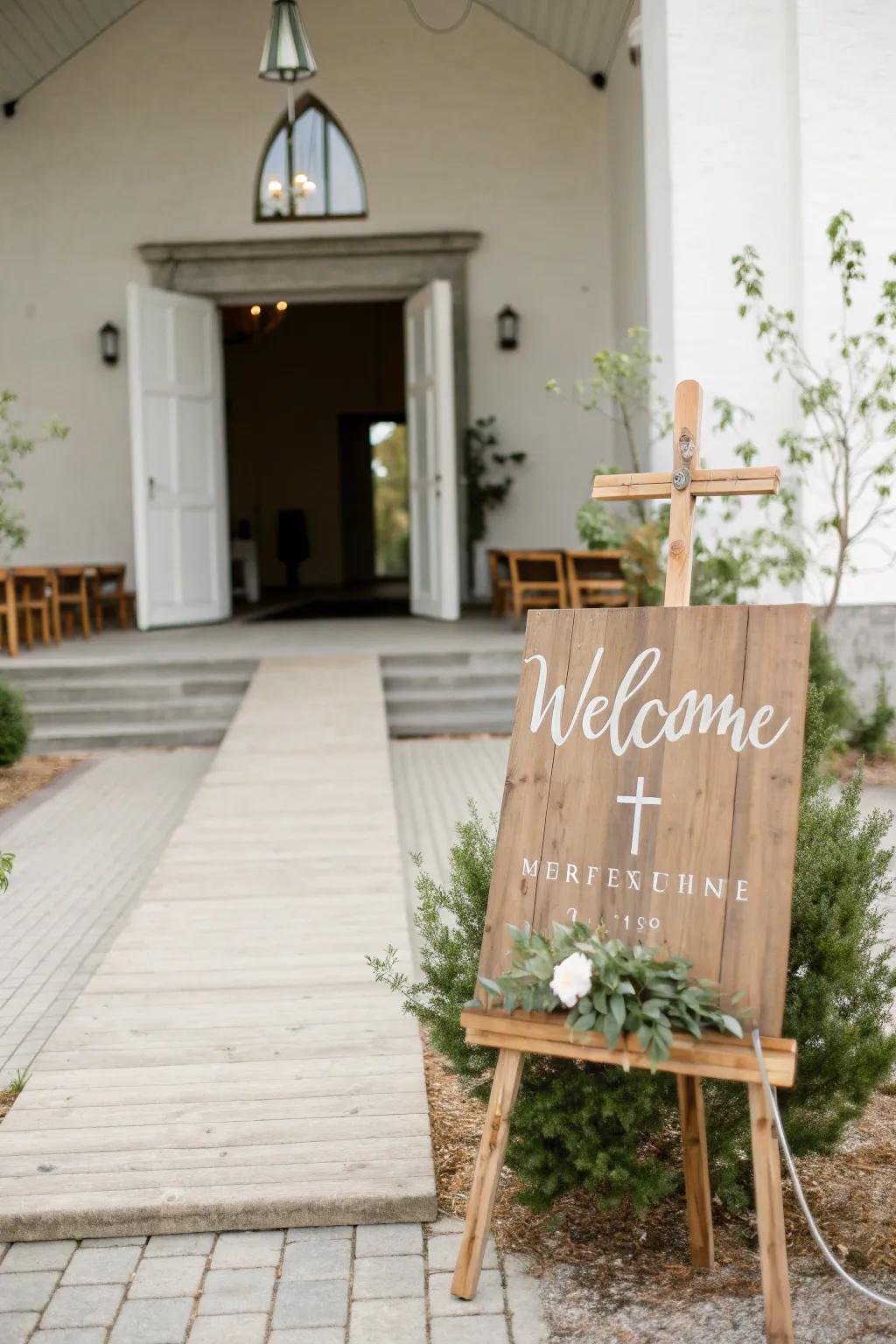 Greet with style using charming outdoor signs. #OutdoorDecor #WarmWelcome