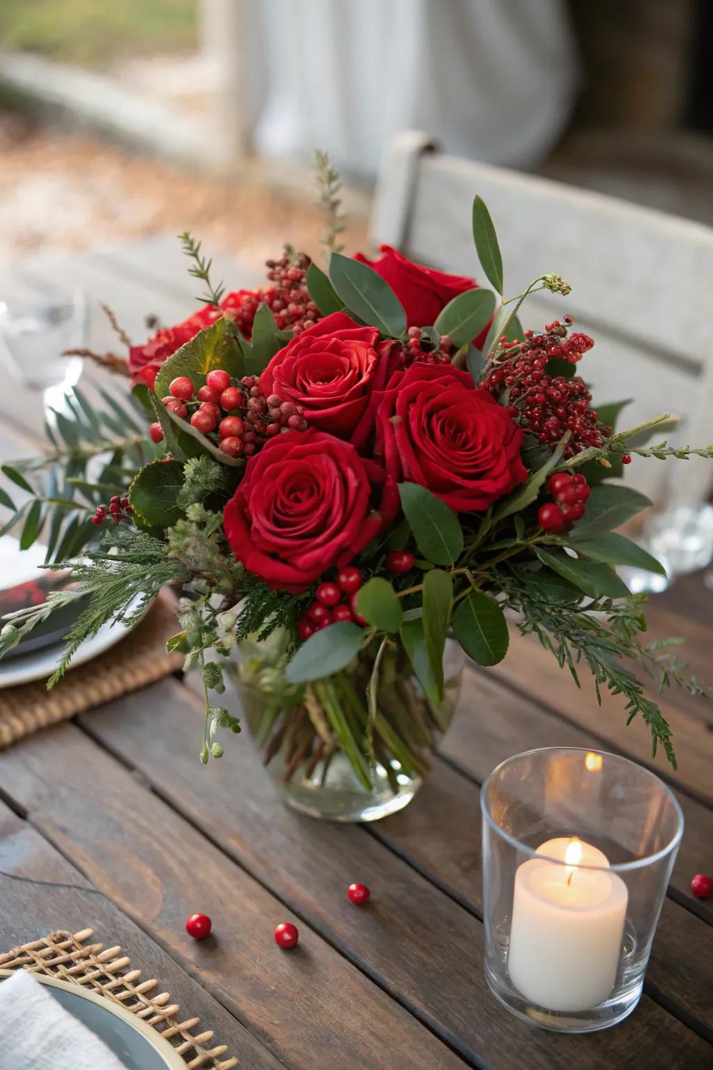 Add a playful burst of color with a berry and rose blend. 🍇🌹 #TableDecor #FestiveLook