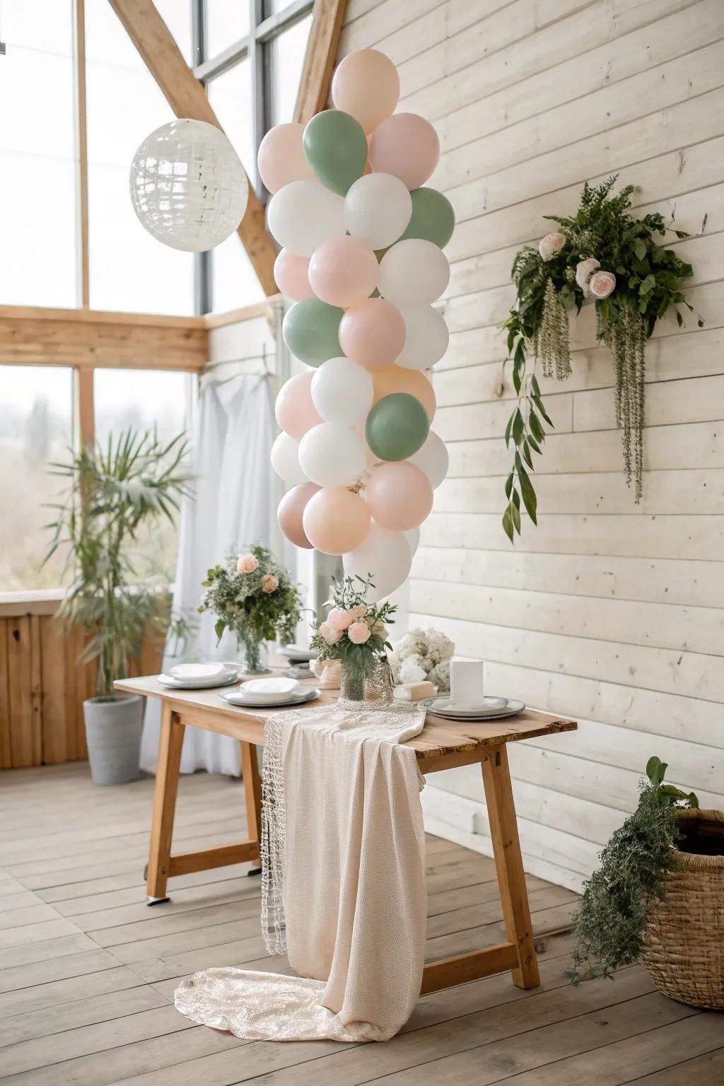 Balloons in soft hues bring a playful elegance to your celebration, perfect for creating Instagram-worthy moments. 🎈 #BalloonDecor #EngagementInspo