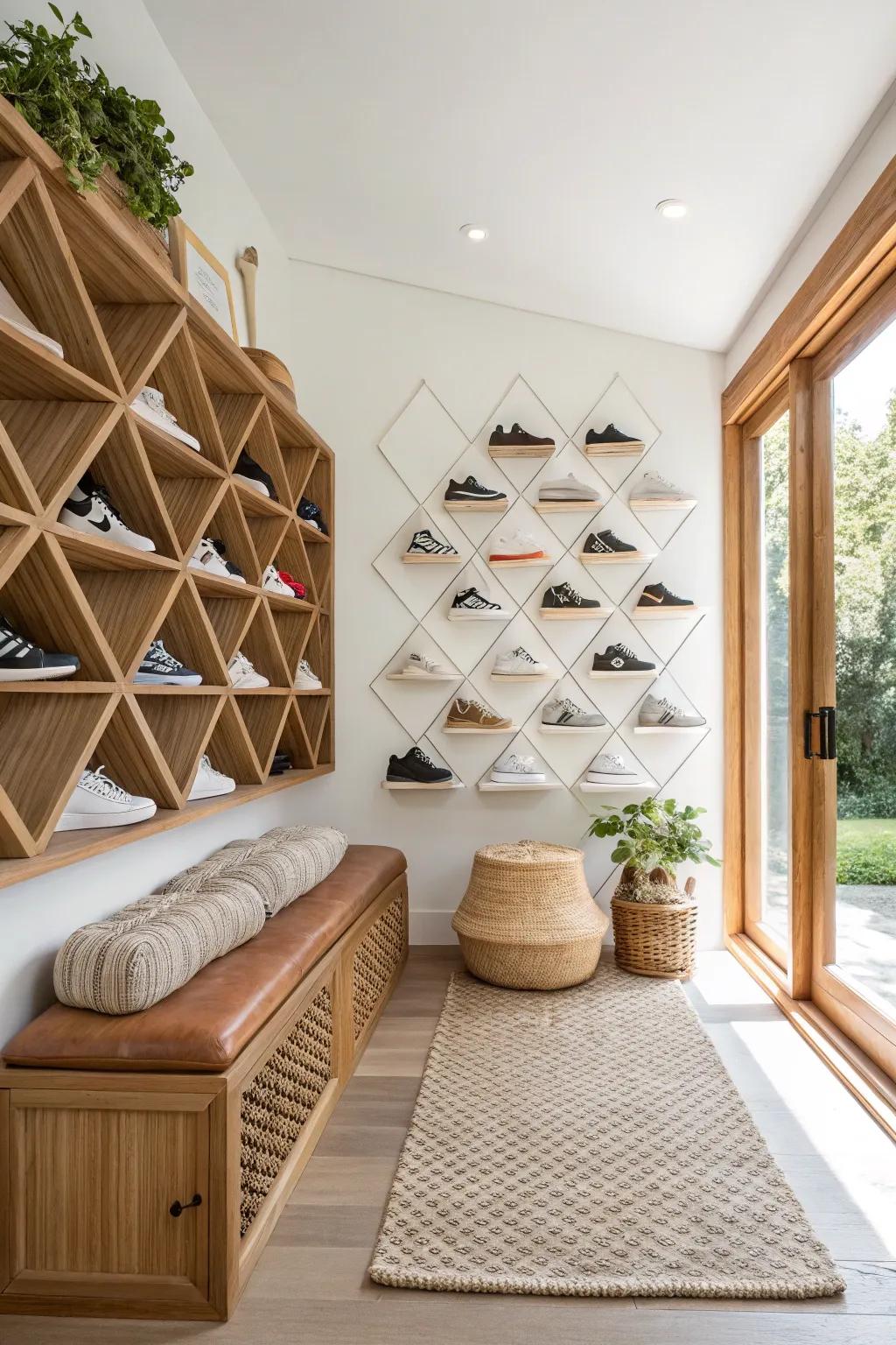 Turn your sneaker collection into wall art, adding flair and personality to your space. #ArtisticDisplay #SneakerHead