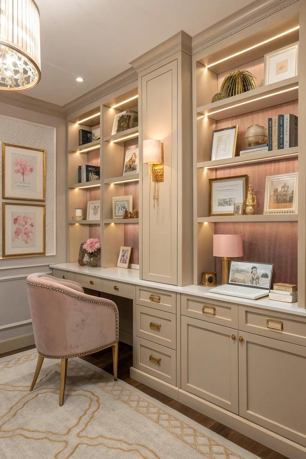 Organize beautifully with stylish shelving units. 📚🖼️ #OfficeOrganization #DecorInspiration #HomeOffice