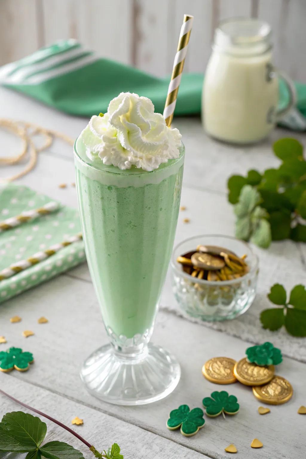 Indulge in the festive flavors of minty shamrock shakes that are sure to be a hit. 🍀🥤 #MintyFresh #StPatricksDay