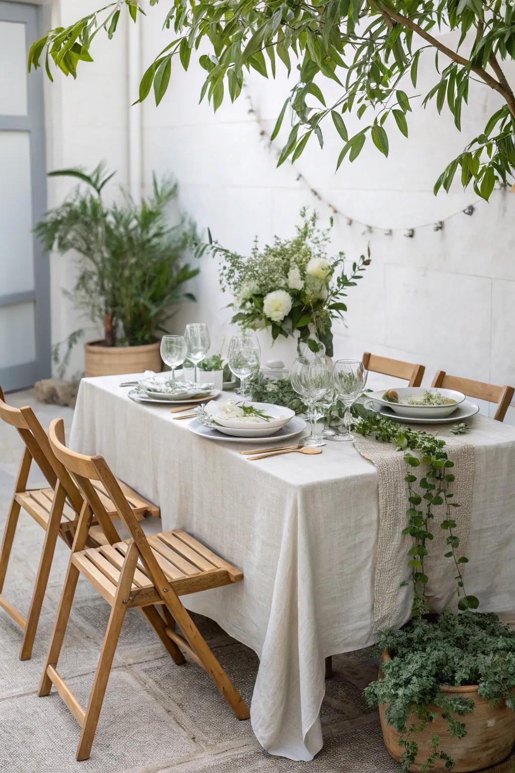 Achieve understated luxury with this minimalist palette, perfect for highlighting textures. 🌿🤍 #MinimalistWedding #LuxuryDecor