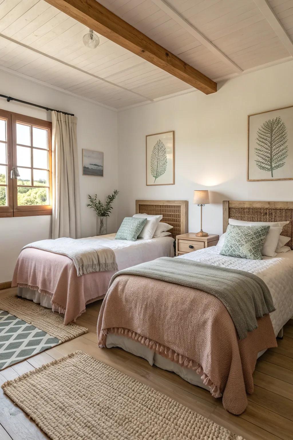 Bring your twin room to life with vibrant accents. 🎨 #HomeDecor #InteriorDesign