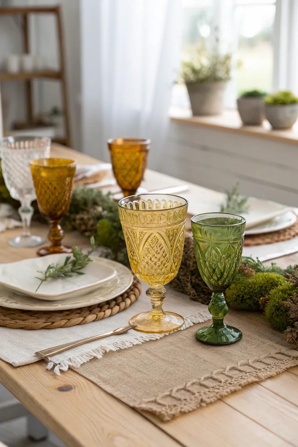 Add a touch of sparkle with intricate vintage glassware that catches the light beautifully.
