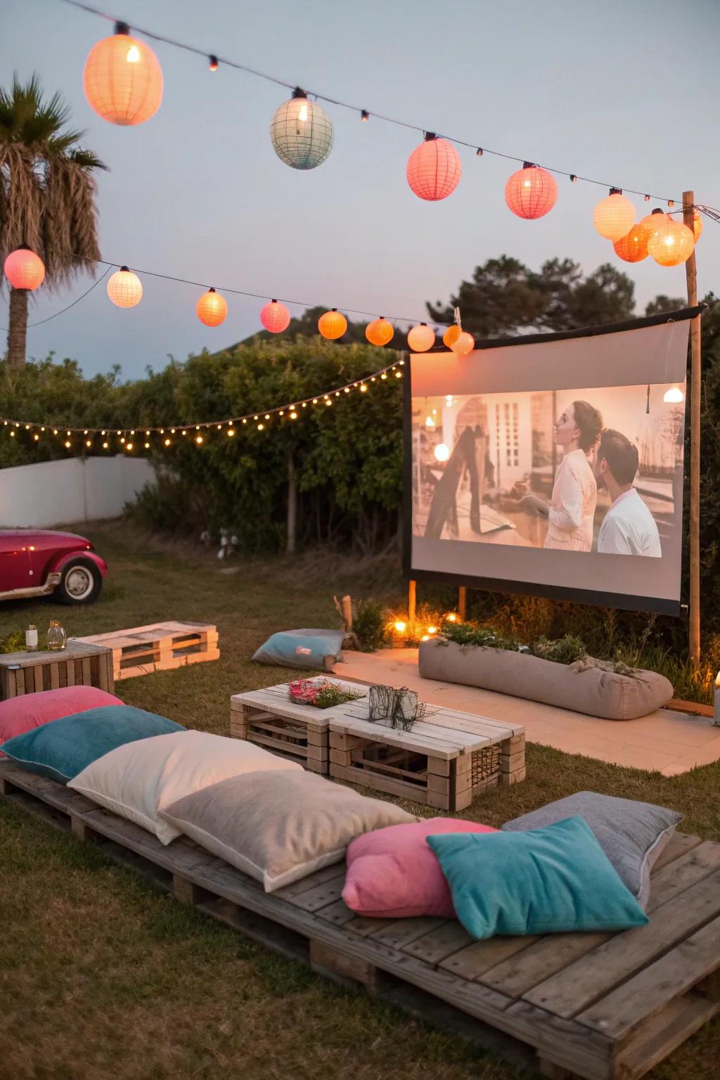 Enjoy a cinematic experience under the stars with an outdoor movie night that's perfect for movie buffs.