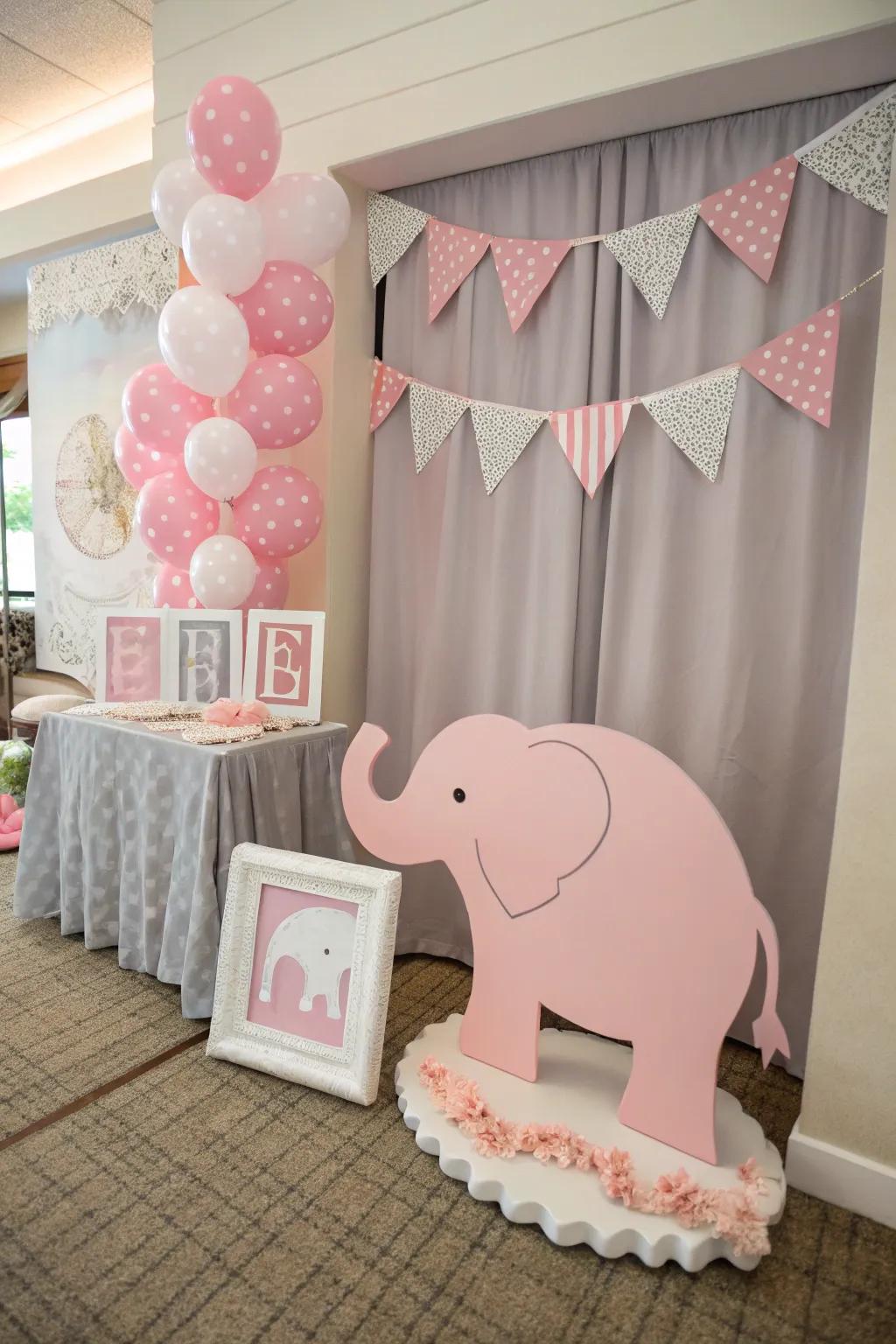 Capture unforgettable moments with a whimsical elephant-themed photo booth. #PhotoBoothFun #MemorableMoments 📸