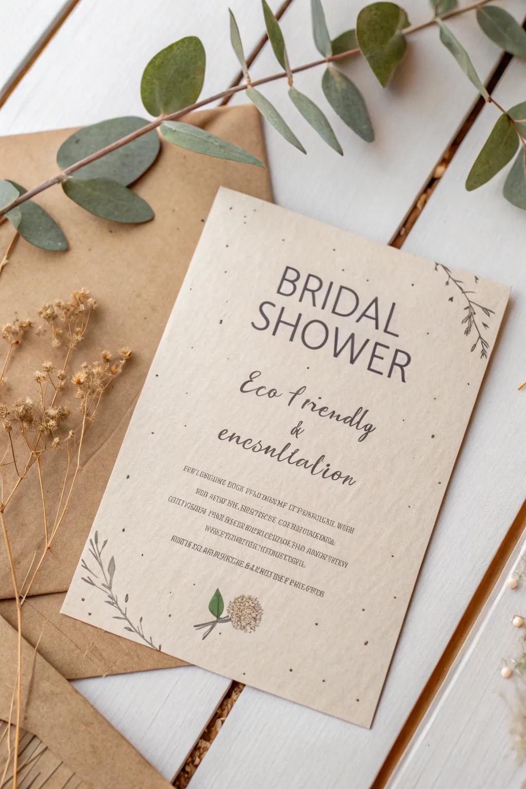 Eco-friendly paper adds a natural and sustainable touch to your card.