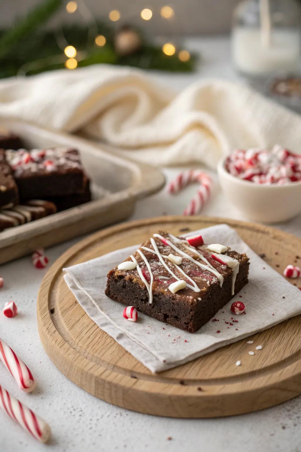 These peppermint delight brownies offer a refreshing and festive burst of flavor.