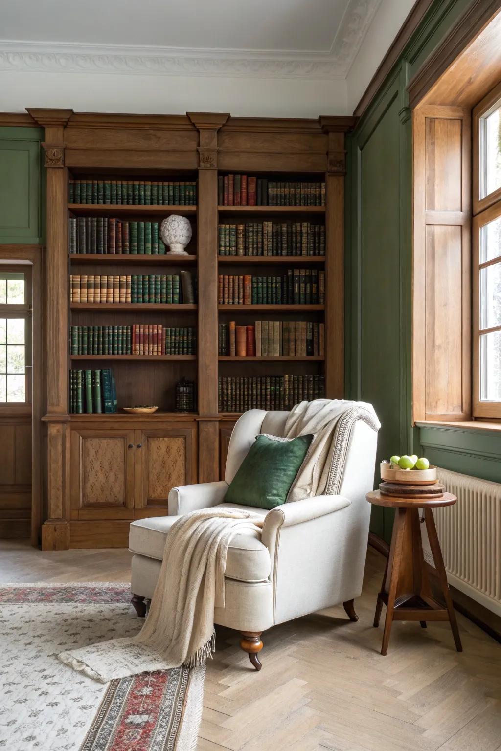 Create a cozy retreat with a library that complements your colonial home's warmth and elegance.