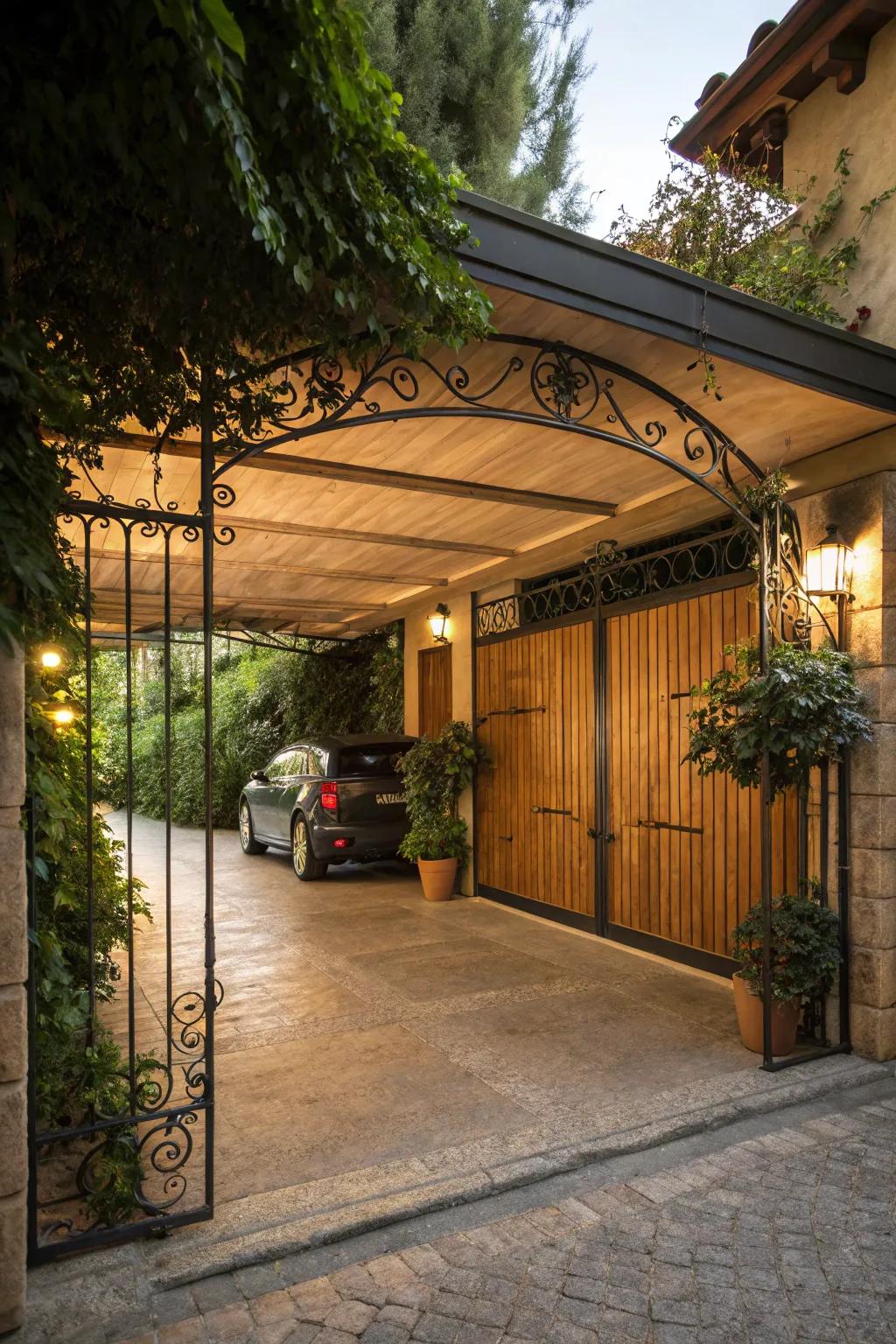 Enjoy peace of mind with an enclosed carport that offers privacy and protection.
