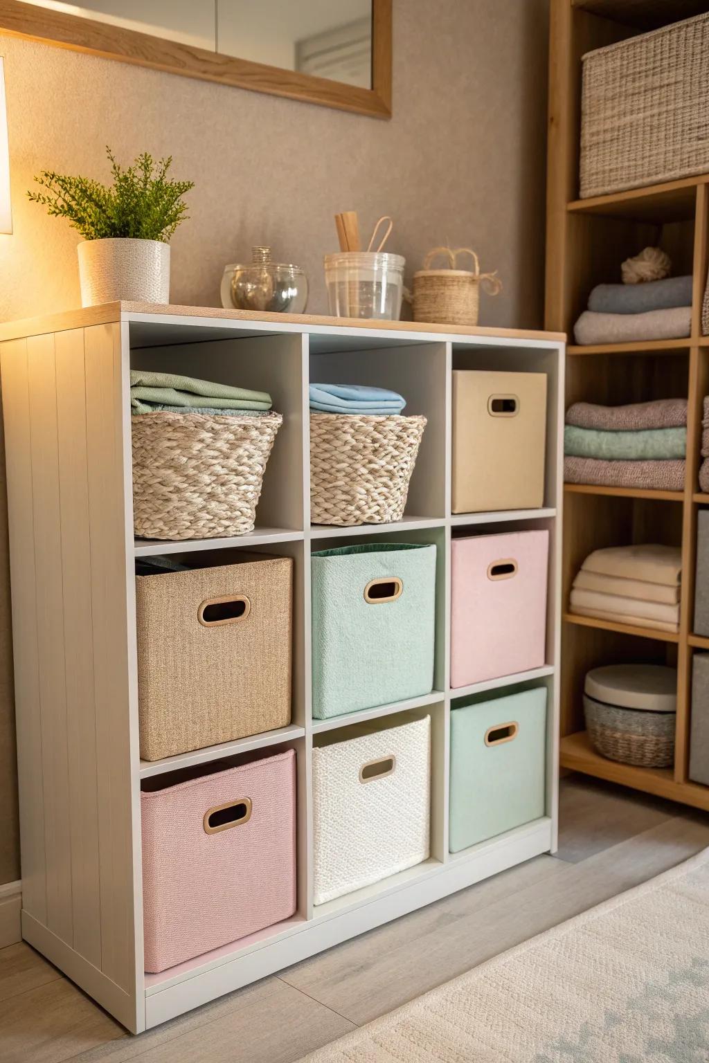 Achieve harmony in your closet with color-coordinated organization.