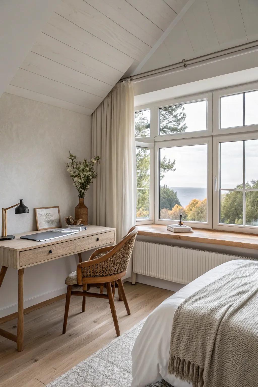 Brighten your day: Natural light transforms your desk into a dynamic workspace. 🌞 #NaturalLight #HomeOffice