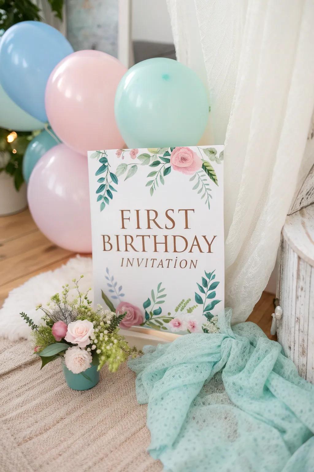 Embrace the sweetness of pastel perfection for a gentle, inviting celebration.