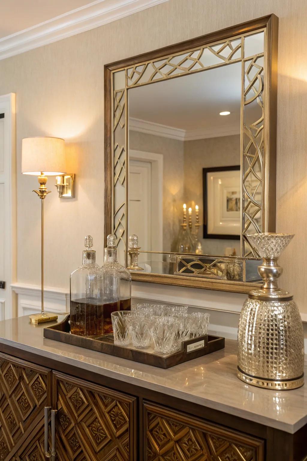Make your bar truly yours with custom-engraved mirrors that reflect your personality.