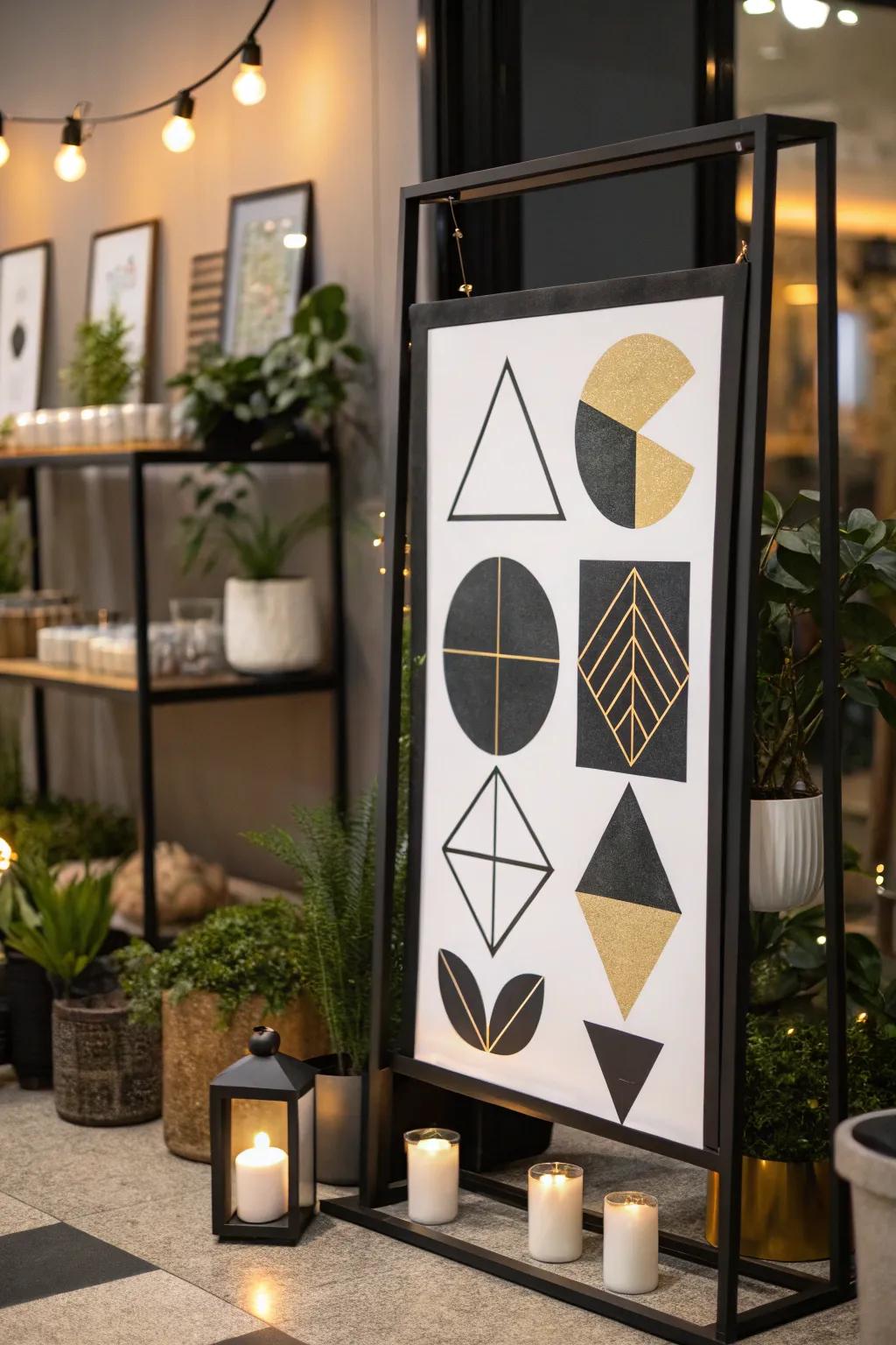 Embrace geometric shapes for a fresh, contemporary vibe.