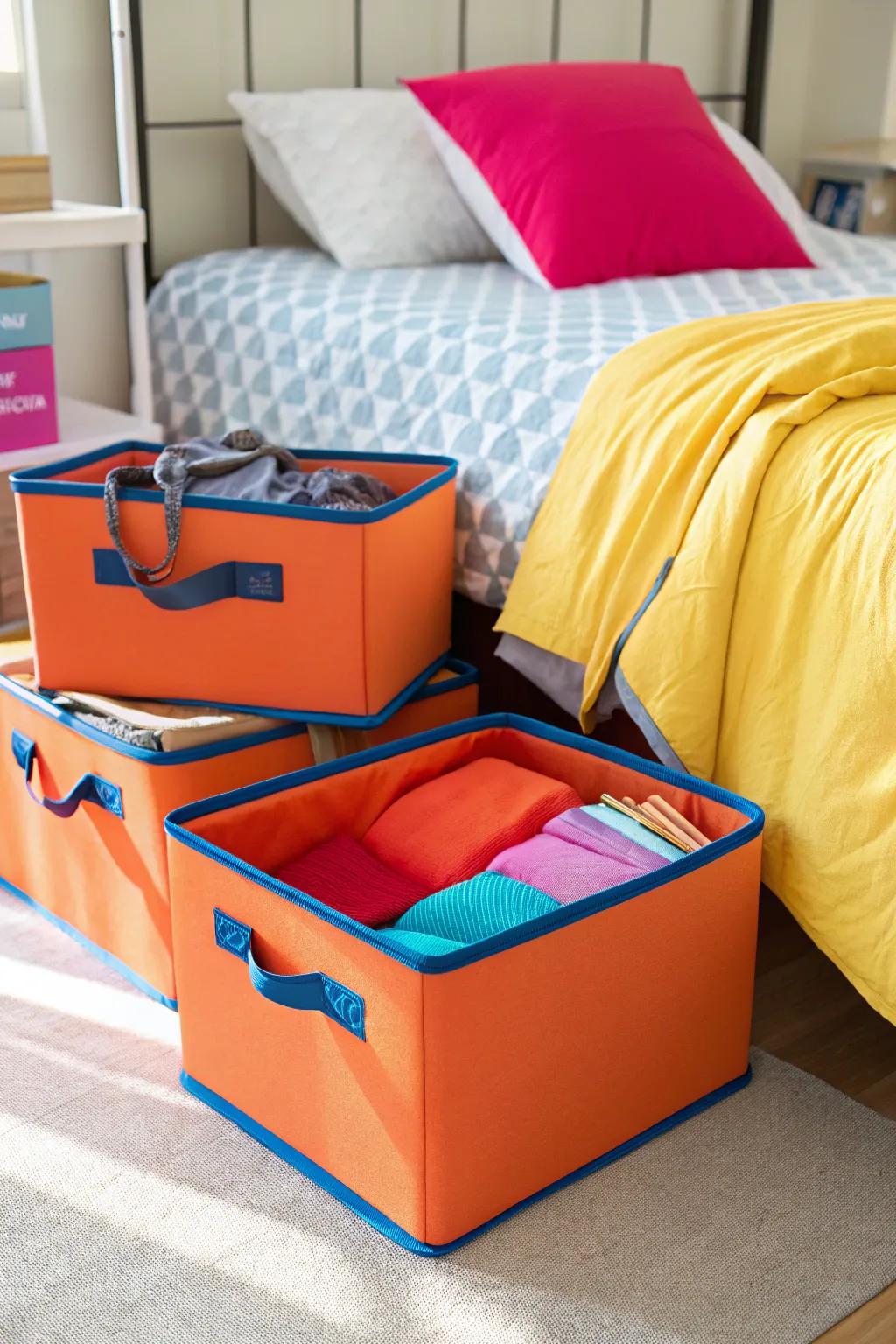 Utilize under-the-bed storage to keep napkins tucked away yet accessible.