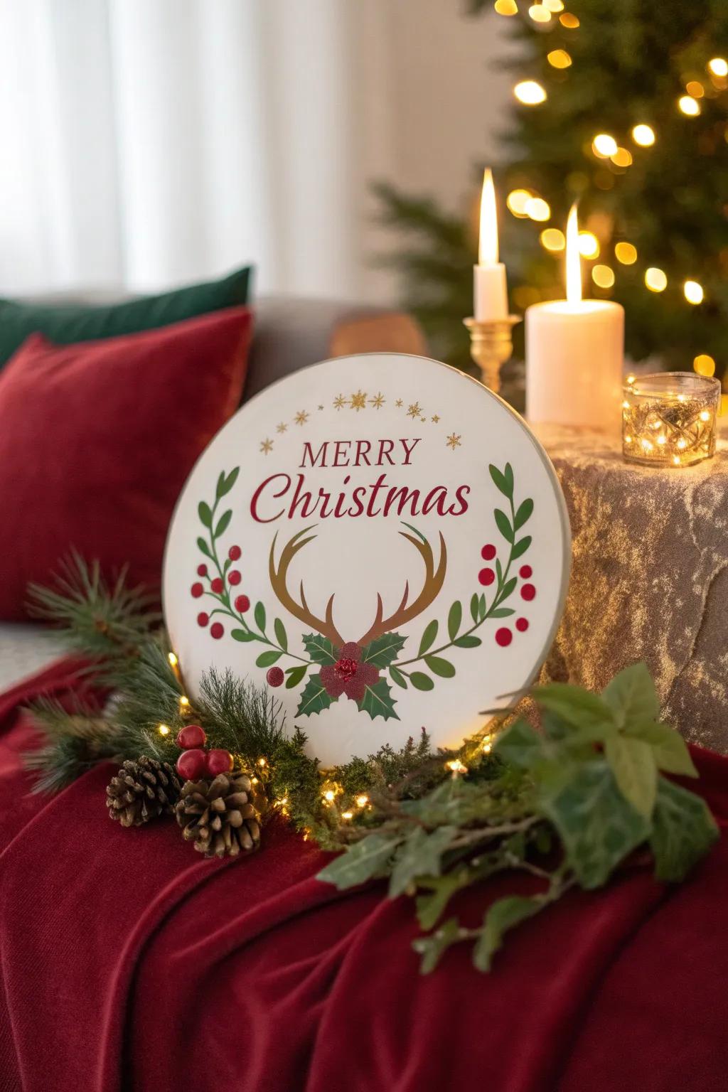 Add a whimsical touch to your holiday logo with charming reindeer antlers.