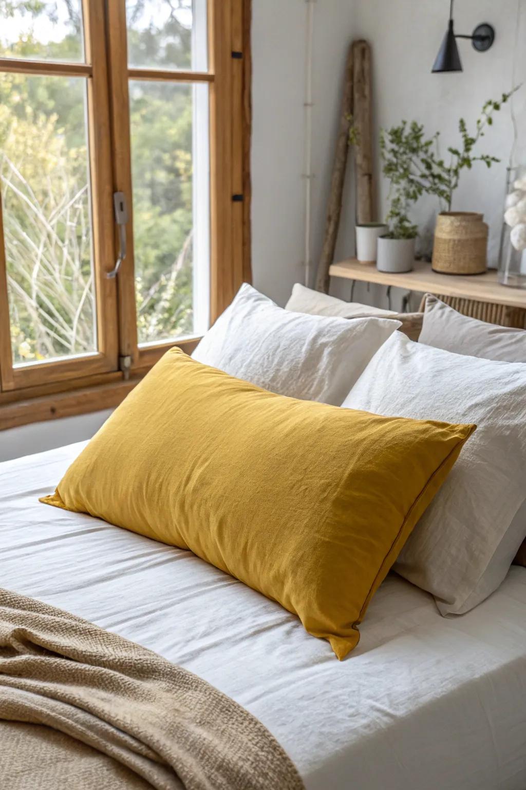 A bold lumbar pillow can transform your space with a pop of personality. #BoldDesign