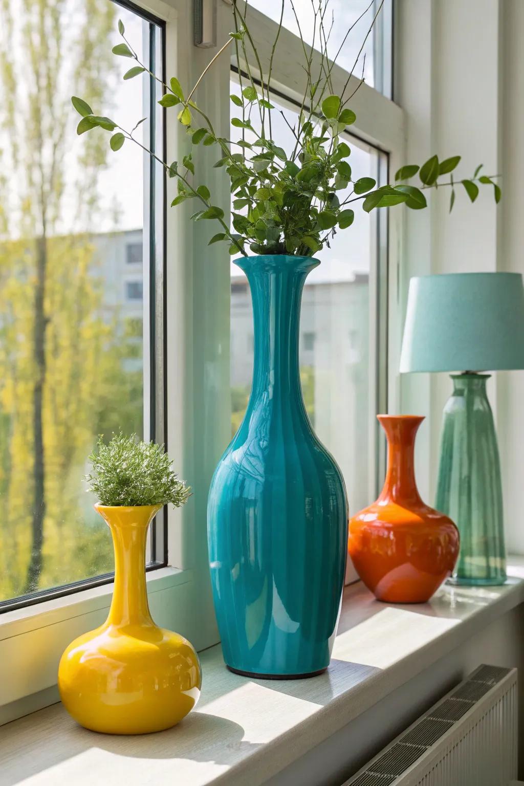 Add charm to your window sill with aesthetic decorative objects.