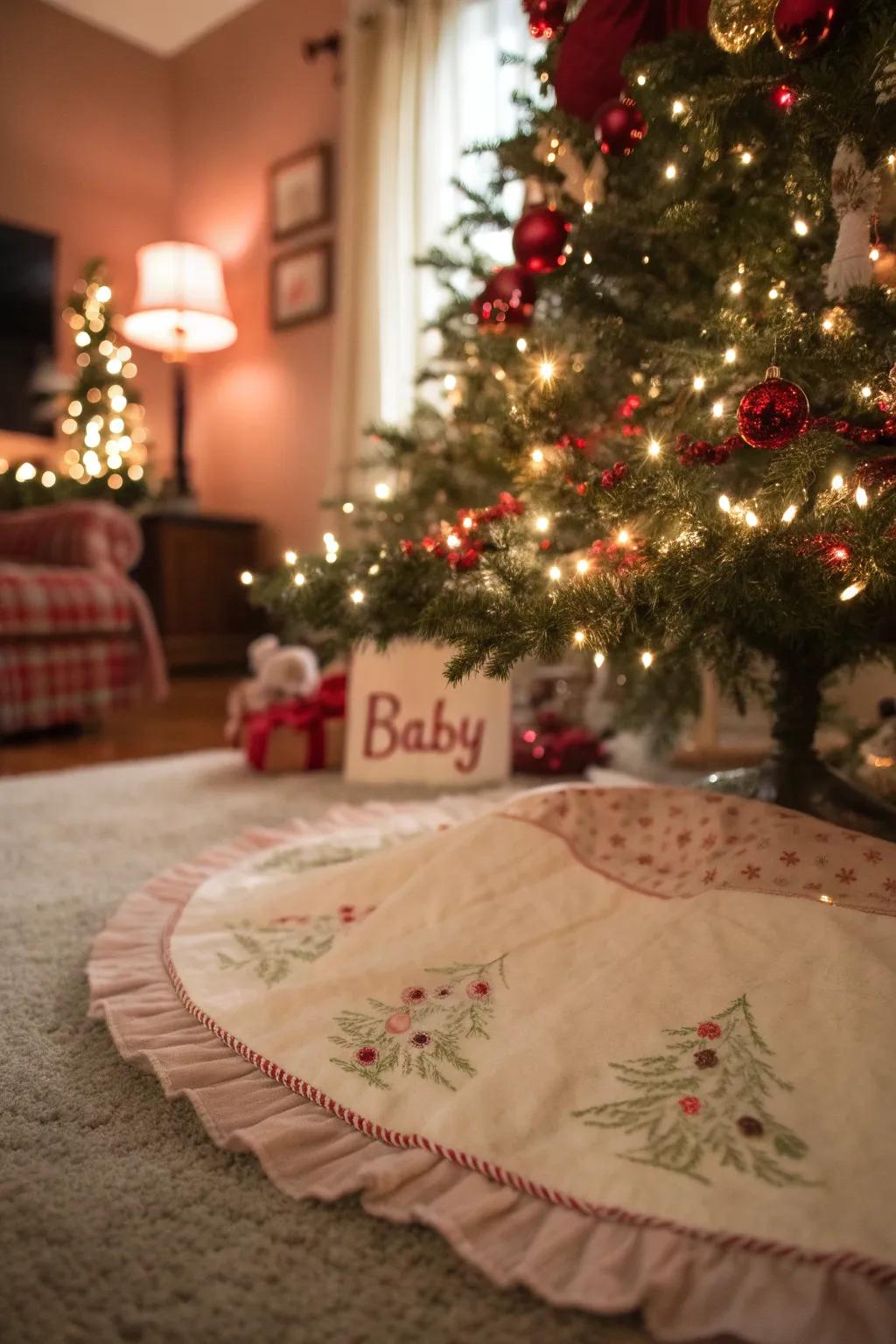 Add a personal touch to your holiday decor with a custom tree skirt.