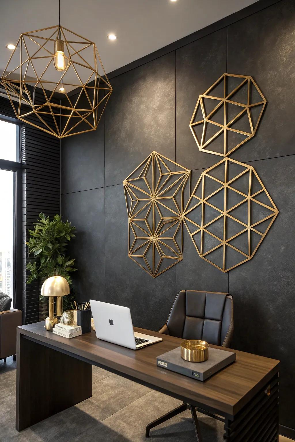 Bring depth and intrigue to your office with striking 3D geometric designs.