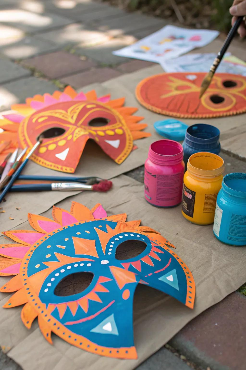 Add a playful touch to your decor with vibrant Pulikali masks.
