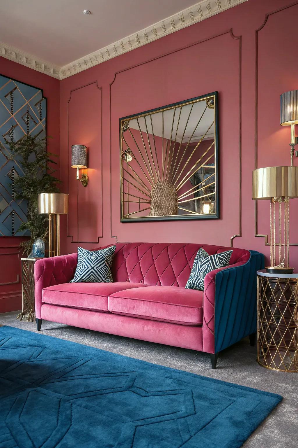 Art deco style brings timeless elegance and flair to any space. #ArtDeco #GlamLiving