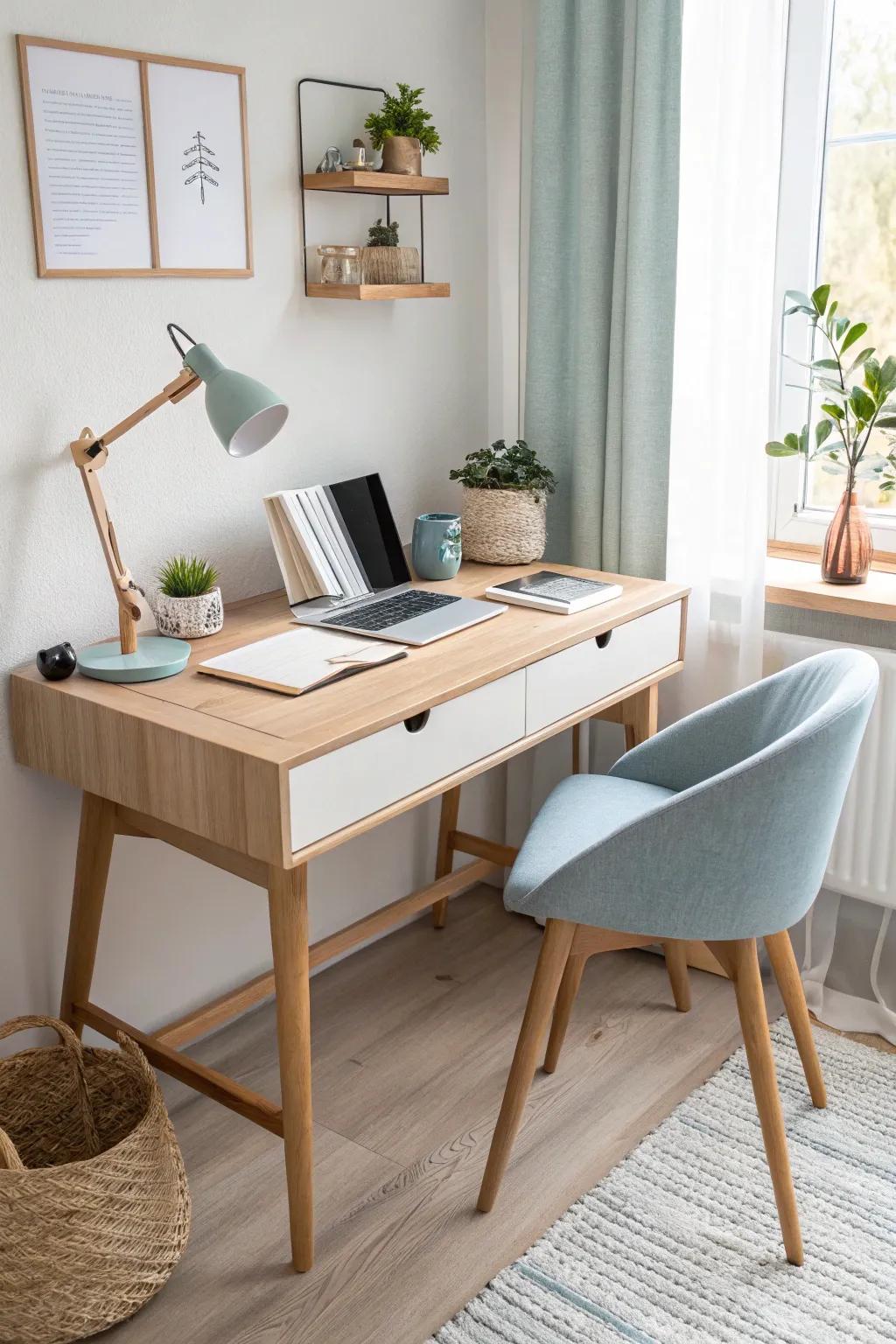 Let your desk be the centerpiece of a modern and preppy workspace.