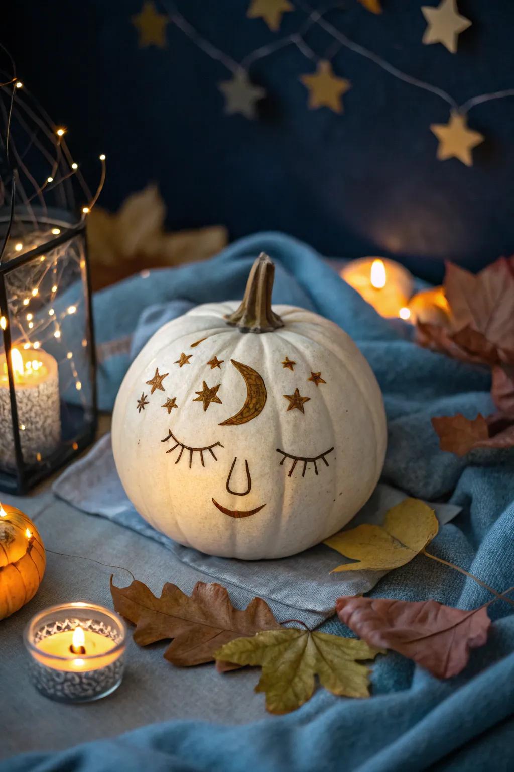 Let your pumpkins shine with mystical moon and star designs that enchant every passerby.