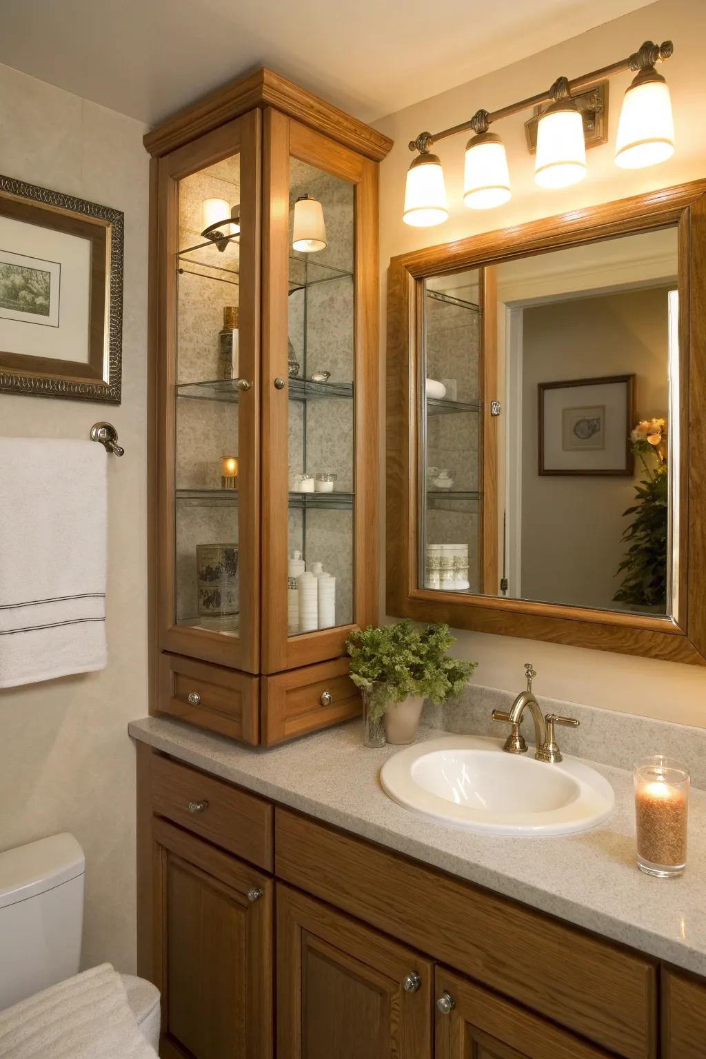 Keep essentials close and your bathroom looking sleek with a recessed medicine cabinet.