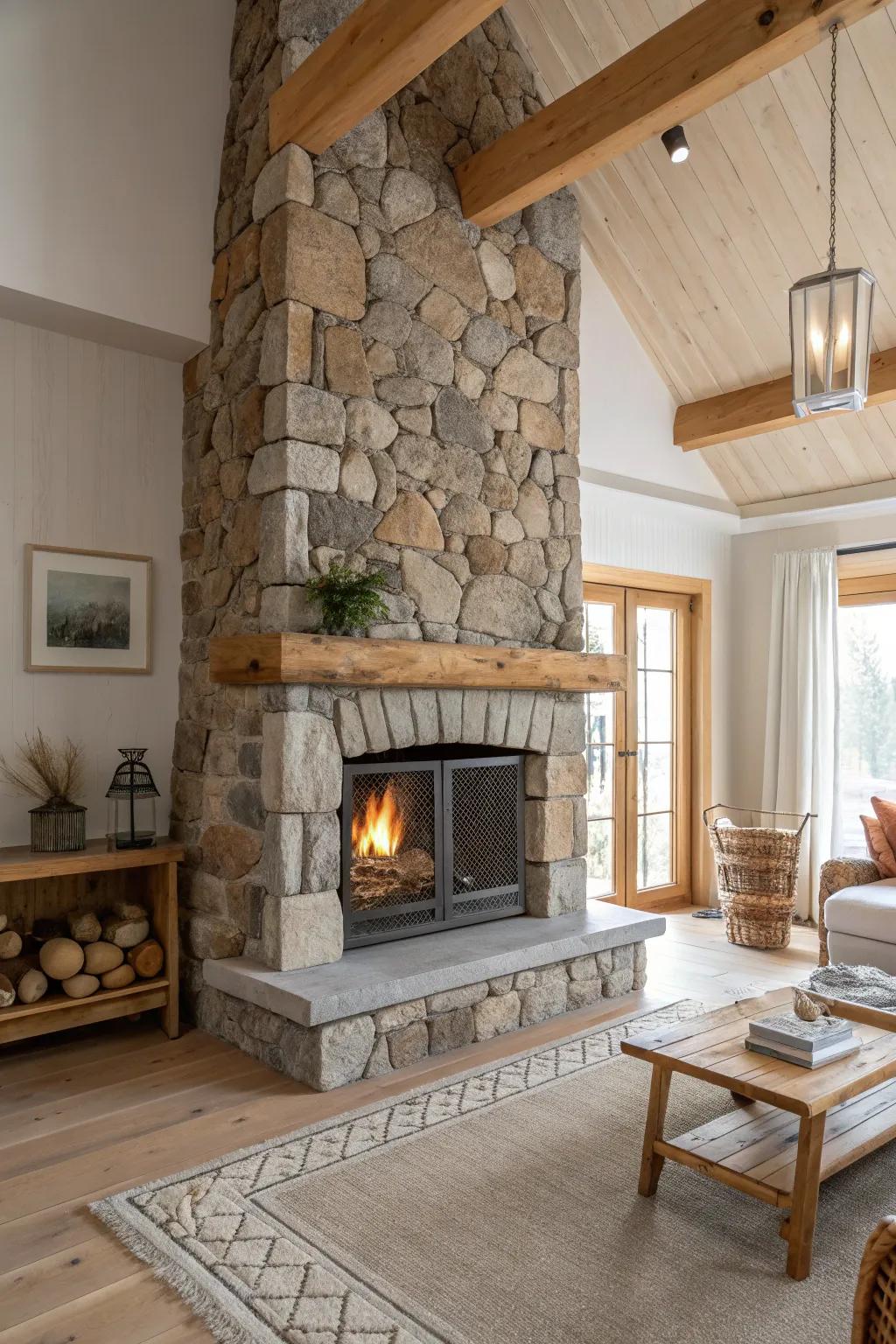 Mixing materials adds depth and interest to your fireplace design.