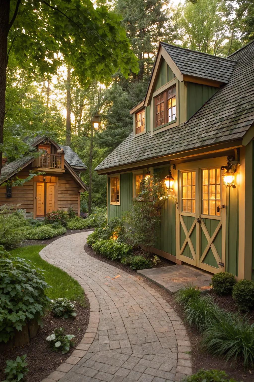 Gables and overhangs lend architectural sophistication, ensuring your shed stands as a garden centerpiece.