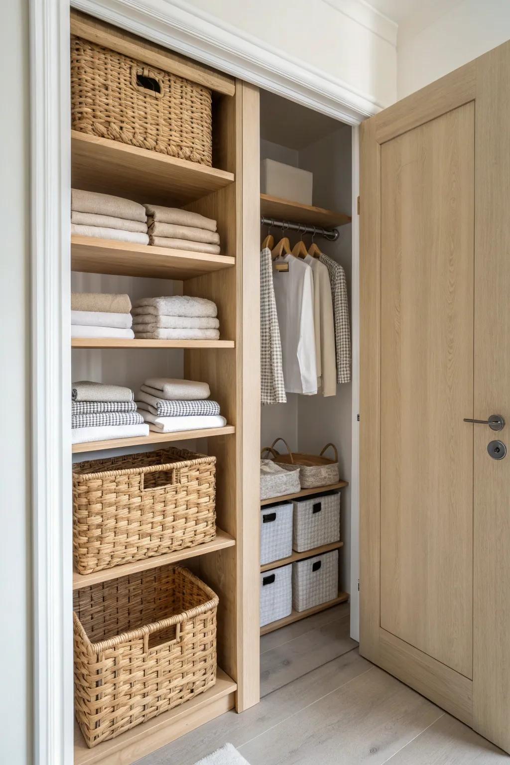 A tidy layout ensures everything you need is right where you need it. 🌟 #TidySpaces #ClosetOrganization