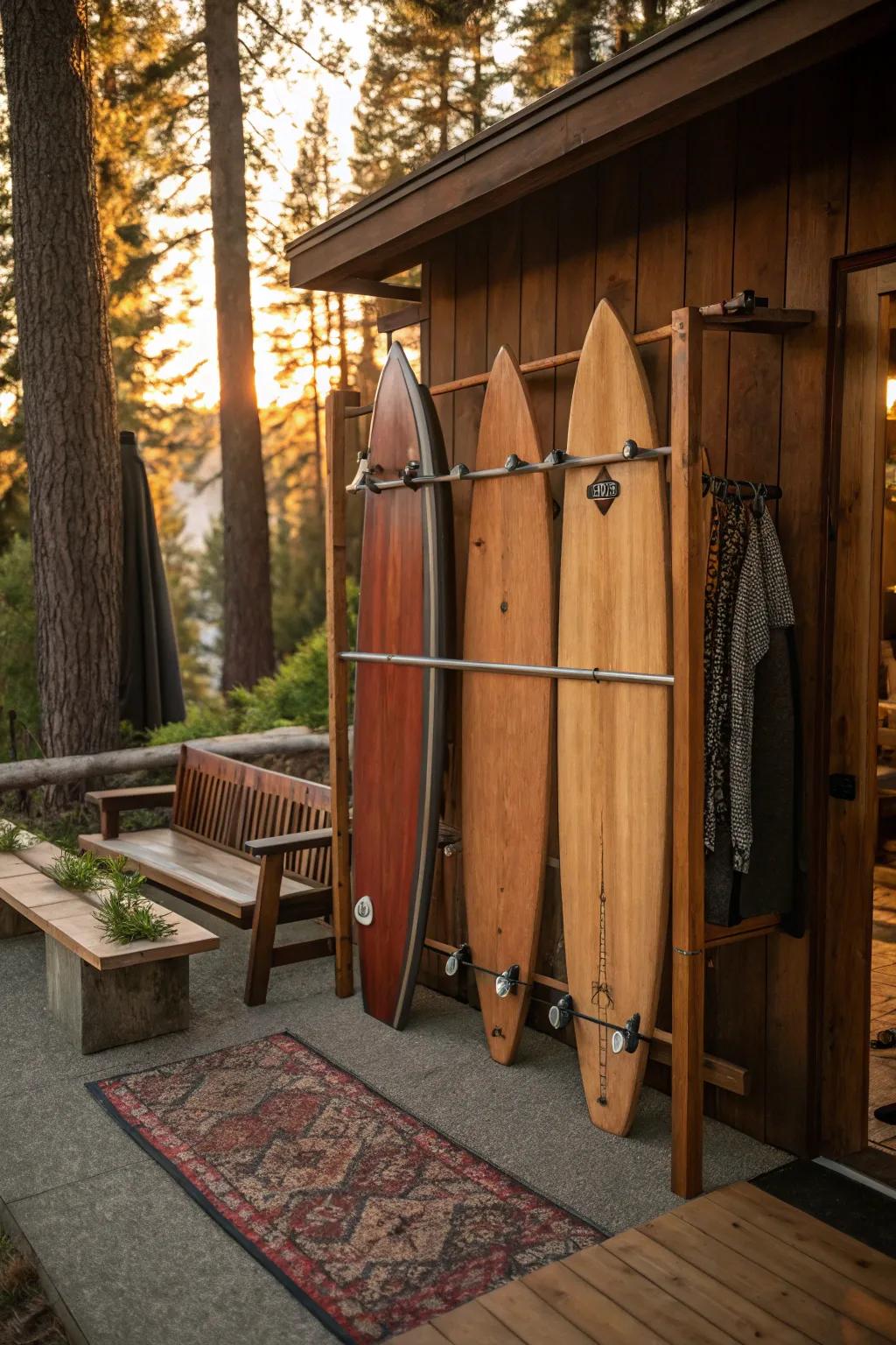 Protect your boards outdoors with weatherproof solutions that withstand the elements. 🌞🌧️ #OutdoorStorage #SurfLife