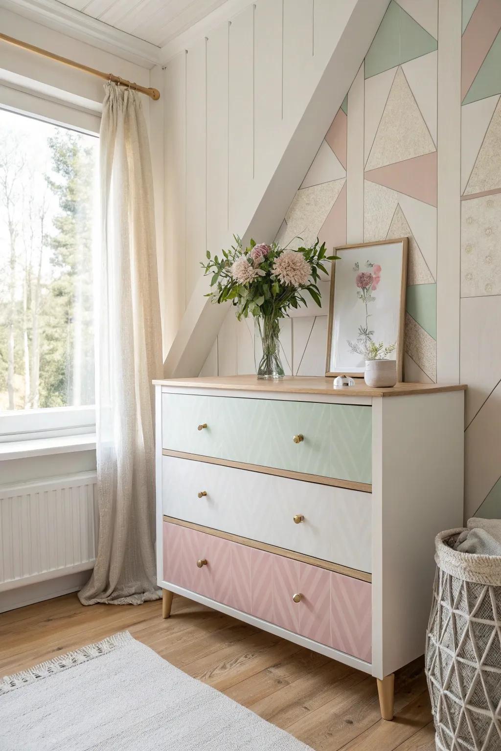 Create a serene sanctuary with pastel hues.
