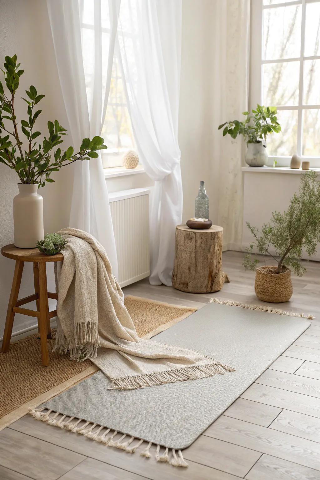 Set a peaceful tone with calming colors that invite tranquility into your yoga practice.