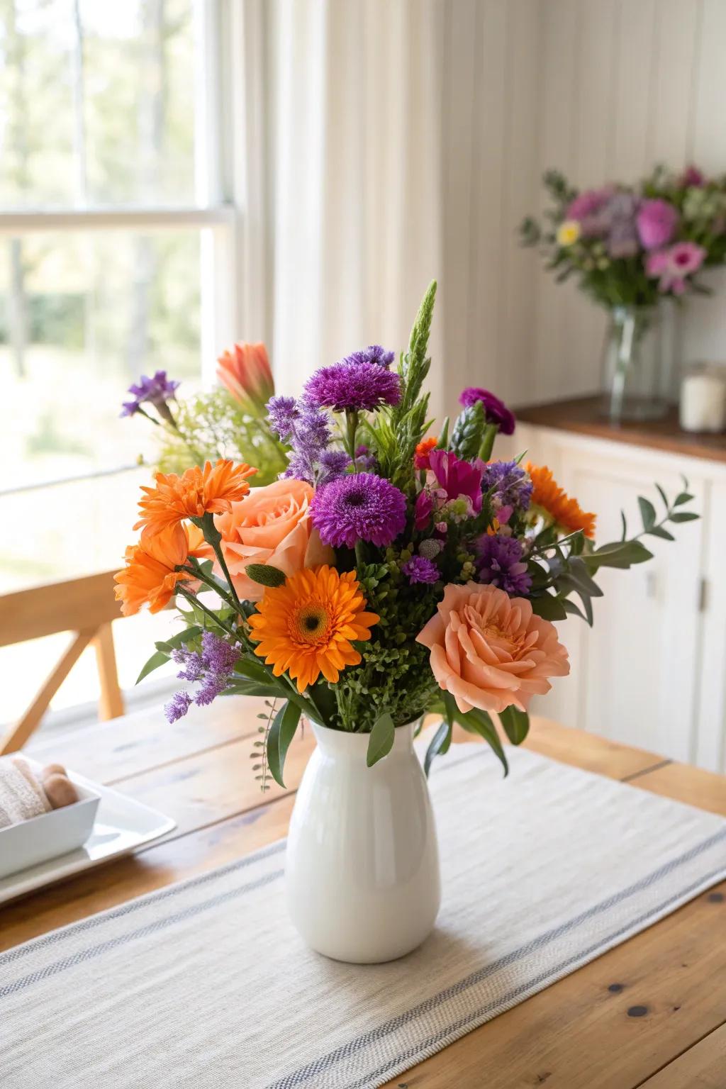 Brighten up your anniversary with a splash of vibrant colors. 🌈 #VibrantBlooms #HomeDecor